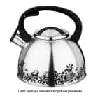 ЧАЙНИК AGNESS СО СВИСТКОМ "КРАСНЫЙ УЗОР" 2,5 Л НЖС ИНДИКАТОР НАГРЕВА, ИНДУКЦИОН. ДНО (КОР=12ШТ.) (АРТ.907-044), норма - фото 1 - миниатюра