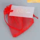 Мешочек подарочный «Сердце» 10х12 см, органза красный, с шильдиком 9262366, норма - фото 1 - миниатюра