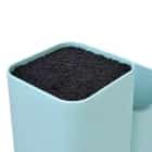 ПОДСТАВКА ДЛЯ НОЖЕЙ С ДВУМЯ ОТДЕЛЕНИЯМИ 10X10X23+10X10Х17СМ, ЦВЕТ ТИФФАНИ (ПЛАСТИК) (АРТ. 2873), норма - фото 2 - миниатюра