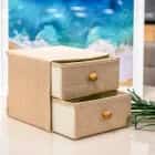 Короб для хранения 2 выдвижных ящика 22х22х20,5 см "Франческа", цвет бежевый 3692706, норма - фото 2 - миниатюра