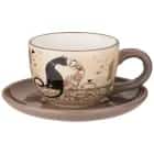 Чайная пара "Парижские коты" 15*15*7 см, 220 мл (кор=36наб.) (арт.358-1747), норма - фото 1 - миниатюра