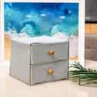 Короб для хранения 2 выдвижных ящика 22х22х20,5 см "Франческа", цвет серо-голубой 3692707, норма - фото 6 - миниатюра