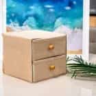 Короб для хранения 2 выдвижных ящика 22х22х20,5 см "Франческа", цвет бежевый 3692706, норма - фото 4 - миниатюра