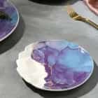 Тарелка "Мрамор" 17 см, бело-синяя  6776521, норма - фото 1 - миниатюра