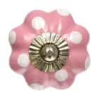 Ручка керамическая для мебели "В горох", цвет розовый, рисунок белый /300/6 - фото 3 - миниатюра