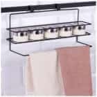 Держатель для полотенца с полкой 40*12*16 см навесной, черный (арт.768-717), норма - фото 2 - миниатюра