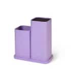 Подставка для ножей с двумя отделениями 10x10x23+10x10х17см, цвет Лиловый (пластик) (арт. 2872), норма - фото 1 - миниатюра
