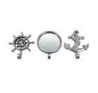 Набор декоративных крючков и зеркало "Марсель", серебро, 3шт, D8 см /16, норма - фото 1 - миниатюра