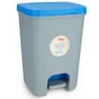 Контейнер для мусора с педалью 20,0л ESSENTIAL (арт.759 серый/голубой), норма - фото 1 - миниатюра