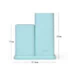 ПОДСТАВКА ДЛЯ НОЖЕЙ С ДВУМЯ ОТДЕЛЕНИЯМИ 10X10X23+10X10Х17СМ, ЦВЕТ ТИФФАНИ (ПЛАСТИК) (АРТ. 2873), норма - фото 3 - миниатюра