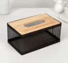 САЛФЕТНИЦА «ЭСТЕТИКА» 21×12×10 СМ, ЦВЕТ КОРИЧНЕВЫЙ   4694146, норма - фото 1 - миниатюра