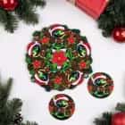 Набор "Веселая змейка", подставка под горячее и 2 подстаканника, D-20,5 см 10660229, норма - фото 1 - миниатюра