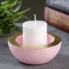 Подсвечник "Полусфера" розовый с золотом 7013323, норма - фото 1 - миниатюра