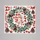 Наклейки интерьерные "Новогодний венок" 37х42 см, оранжево-красный 7321025, норма - фото 1 - миниатюра