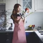 ФАРТУК ЛЕН,МОДЕЛЬ"ПАРИЖ" (ПУДРОВЫЙ), ( КАРМАН, ЛЯМКИ, ПОЯС, РЕГУЛ. КОЛЬЦО),ПОЛУЛЕН, 70*80 ПАКЕТ, ФЛАЕР, АРТ.01059, норма - фото 1 - миниатюра