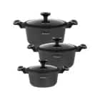 Набор кастрюль 6 предм. (2,5 л/20 см, 4,2 л/24 см, 6,3 л/28 см), черн., индукция (арт.НМ 9455), норма - фото 5 - миниатюра