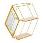 Полка подвесная-зеркало "Ромб", золото, 46*10*40 см / 4, норма - фото 1 - миниатюра