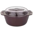 Форма для запекания Agness 28*23*13,4 см /2,5 л со стекл. жаропрочной крышкой, коричневая (кор=6шт.) (арт. 189-314), норма - фото 1 - миниатюра