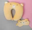 ПОДУШКА-ПОДГОЛОВНИК "МИШКА" С МАСКОЙ ДЛЯ СНА   2803777, норма - фото 1 - миниатюра