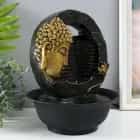 Фонтан настольный "Золотая голова Будды и лотос" 21,3х16,8х27 см, с подсветкой, от сети 9683165, норма - фото 2 - миниатюра