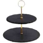 Этажерка сервировочная AGNESS 2-х ярусная диам. 25х20 см. выс. 24 см. (кор.10шт.) (арт. 925-123), норма - фото 1 - миниатюра