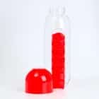 Бутылка для воды 700 мл, с таблетницей, красный  7403316, норма - фото 2 - миниатюра