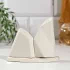 Набор солонка и перечница "Геометрия", белый, 14,5х10,8 см 5572683, норма - фото 1 - миниатюра