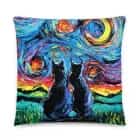ПОДУШКА ДЕКОРАТИВНАЯ КОТЫ ВАН ГОГ, ТКАНЬ: ВЕЛЮР/ПОПЛИН, РАЗМЕР 40*40, МОЛНИЯ, ВНУТРЕННИЙ ЧЕХОЛ СОСТАВ: 1 СТОРОНА ПОЛИЭСТЕР 80%, ХЛОПОК 20%, 2 СТОРОНА ХЛОПОК 100%, АРТ.6085, норма - фото 1 - миниатюра