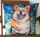 ПОДУШКА ДЕКОРАТИВНАЯ "СОБАКИ ВАН ГОГ, КОРГИ ПОРТРЕТ" ТКАНЬ: ВЕЛЮР/ПОПЛИН, РАЗМЕР 40*40, МОЛНИЯ, ВНУТРЕННИЙ ЧЕХОЛ СОСТАВ: 1 СТОРОНА ПОЛИЭСТЕР 80%, ХЛОПОК 20%, 2 СТОРОНА ХЛОПОК 100%, АРТ. 0231, норма - фото 1 - миниатюра
