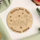 Подставка под горячее "Змейка в шапочке с 2025" диам. 9,5 см 10498807, норма - фото 1 - миниатюра