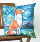 ПОДУШКА ДЕКОРАТИВНАЯ "СОБАКИ ВАН ГОГ, ОХОТНИК  ПОРТРЕТ" ТКАНЬ: ВЕЛЮР/ПОПЛИН, РАЗМЕР 40*40, МОЛНИЯ, ВНУТРЕННИЙ ЧЕХОЛ СОСТАВ: 1 СТОРОНА ПОЛИЭСТЕР 80%, ХЛОПОК 20%, 2 СТОРОНА ХЛОПОК 100%, АРТ. 0232, норма - фото 1 - миниатюра