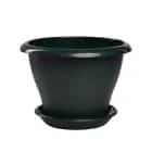 Горшок Гамма 1,6 л /d 17 см, пластик. с поддоном, малахит /30 (арт. 5PL0070), норма - фото 1 - миниатюра