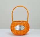 Корзина из ротанга 15*12 см, апельсиновая 5511915, норма - фото 1 - миниатюра