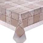 Скатерть "Meiwa" F-55 WH/BR прям. 122х152 см, бел./корич., норма - фото 1 - миниатюра