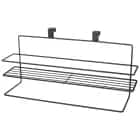 Держатель для полотенца с полкой 40*12*16 см навесной, черный (арт.768-717), норма - фото 1 - миниатюра