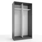 КОРПУС ШКАФА 1200*600*2300 ММ С АНТРЕСОЛЬНЫМИ ПОЛКАМИ (Корпус: ГРАФИТ, Наполнение: БЕЛЫЙ шагрень) - фото 1 - миниатюра