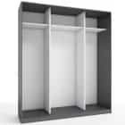 КОРПУС ШКАФА 2000*600*2300 ММ С АНТРЕСОЛЬНЫМИ ПОЛКАМИ (Корпус: ГРАФИТ, Наполнение: БЕЛЫЙ шагрень) - фото 1 - миниатюра