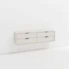 BORG, КОМОД ПОДВЕСНОЙ 4 ЯЩ. (1600*320*432) (тэффи (легкий шелк)/ ручка СА-1, цвет - черный) - фото 1 - миниатюра