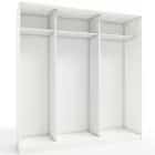 КОРПУС ШКАФА 2200*600*2300 ММ С АНТРЕСОЛЬНЫМИ ПОЛКАМИ (Корпус: БЕЛЫЙ шагрень, Наполнение: БЕЛЫЙ шагрень) - фото 1 - миниатюра