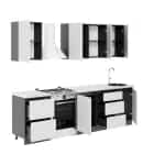 АЙДЕН (серый графит/серый/столешница (0,5м+1,0 м+0,5м), мрамор бернини 38мм) - фото 4 - миниатюра