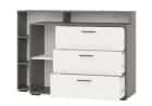 КОМОД С ДВЕРКОЙ И 3ЯЩ. (АРТ. 4-4423) (1320*430*935 ММ) (графит/белый) - фото 5 - миниатюра