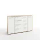 ПАЙН-4.2 (корпус дуб сонома/фасад белый глянец) - фото 1 - миниатюра