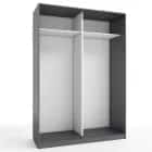 КОРПУС ШКАФА 1600*600*2300 ММ С АНТРЕСОЛЬНЫМИ ПОЛКАМИ (Корпус: ГРАФИТ, Наполнение: БЕЛЫЙ шагрень) - фото 1 - миниатюра