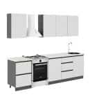 АЙДЕН (серый графит/серый/столешница (0,5м+1,0 м+0,5м), мрамор бернини 38мм) - фото 1 - миниатюра