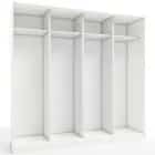 КОРПУС ШКАФА 2400*600*2300 ММ С АНТРЕСОЛЬНЫМИ ПОЛКАМИ (Корпус: БЕЛЫЙ шагрень, Наполнение: БЕЛЫЙ шагрень) - фото 1 - миниатюра