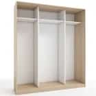 КОРПУС ШКАФА 2000*600*2300 ММ С АНТРЕСОЛЬНЫМИ ПОЛКАМИ (Корпус: ДУБ СОНОМА, Наполнение: БЕЛЫЙ шагрень) - фото 1 - миниатюра