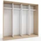 КОРПУС ШКАФА 2400*600*2300 ММ С АНТРЕСОЛЬНЫМИ ПОЛКАМИ (Корпус: ДУБ СОНОМА, Наполнение: БЕЛЫЙ шагрень) - фото 1 - миниатюра