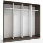 КОРПУС ШКАФА 2400*600*2300 ММ С АНТРЕСОЛЬНЫМИ ПОЛКАМИ (Корпус: ВЕНГЕ ТЕМНЫЙ, Наполнение: БЕЛЫЙ шагрень) - фото 1 - миниатюра