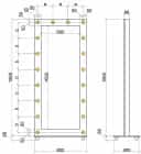 ЗЕРКАЛО С ЛАМПОЧКАМИ БОЛЬШОЕ, С ПОЛКОЙ, НА КОЛЕСИКАХ (800*1800 ММ) (белый шагрень) - фото 9 - миниатюра