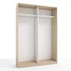 КОРПУС ШКАФА 1600*450*2300 ММ С АНТРЕСОЛЬНЫМИ ПОЛКАМИ (Корпус: ДУБ СОНОМА, Наполнение: БЕЛЫЙ шагрень) - фото 1 - миниатюра